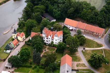Wasserschloss Podelwitz Luftaufnahme